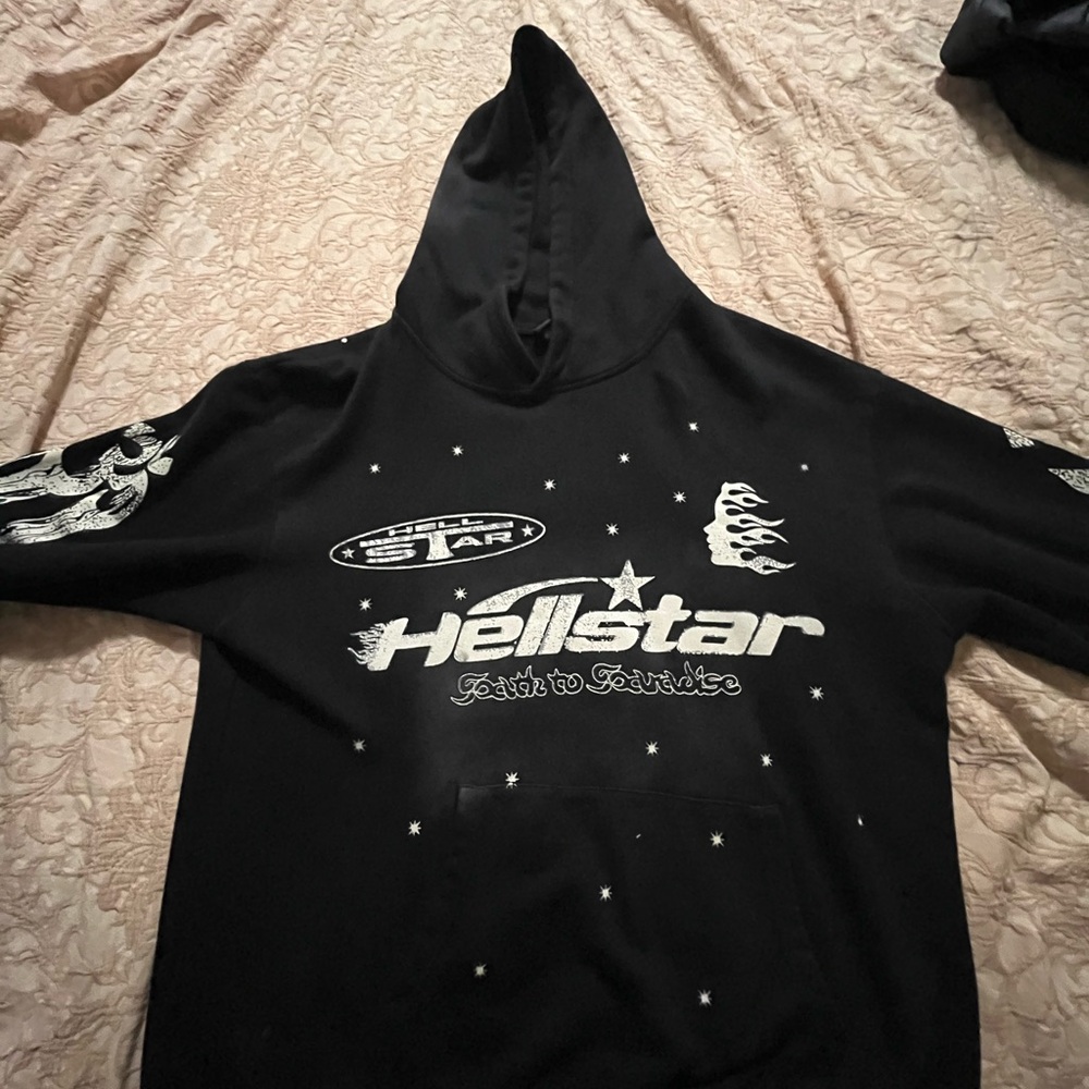 Black Graphic Hoodie with Logo